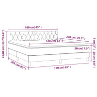 Produktbild för Ramsäng med madrass gräddvit 160x200 cm tyg
