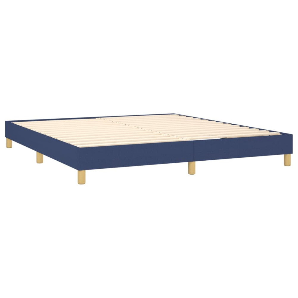 Produktbild för Ramsäng med madrass blå 160x200 cm tyg