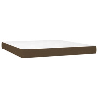 Produktbild för Ramsäng med madrass mörkbrun 180x200 cm tyg