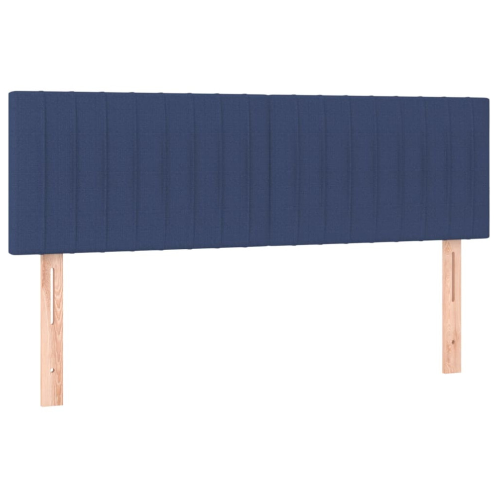 Produktbild för Ramsäng med madrass blå 140x200 cm tyg