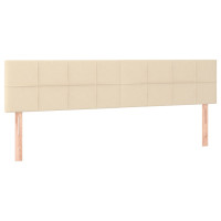 Produktbild för Ramsäng med madrass gräddvit 180x200 cm tyg