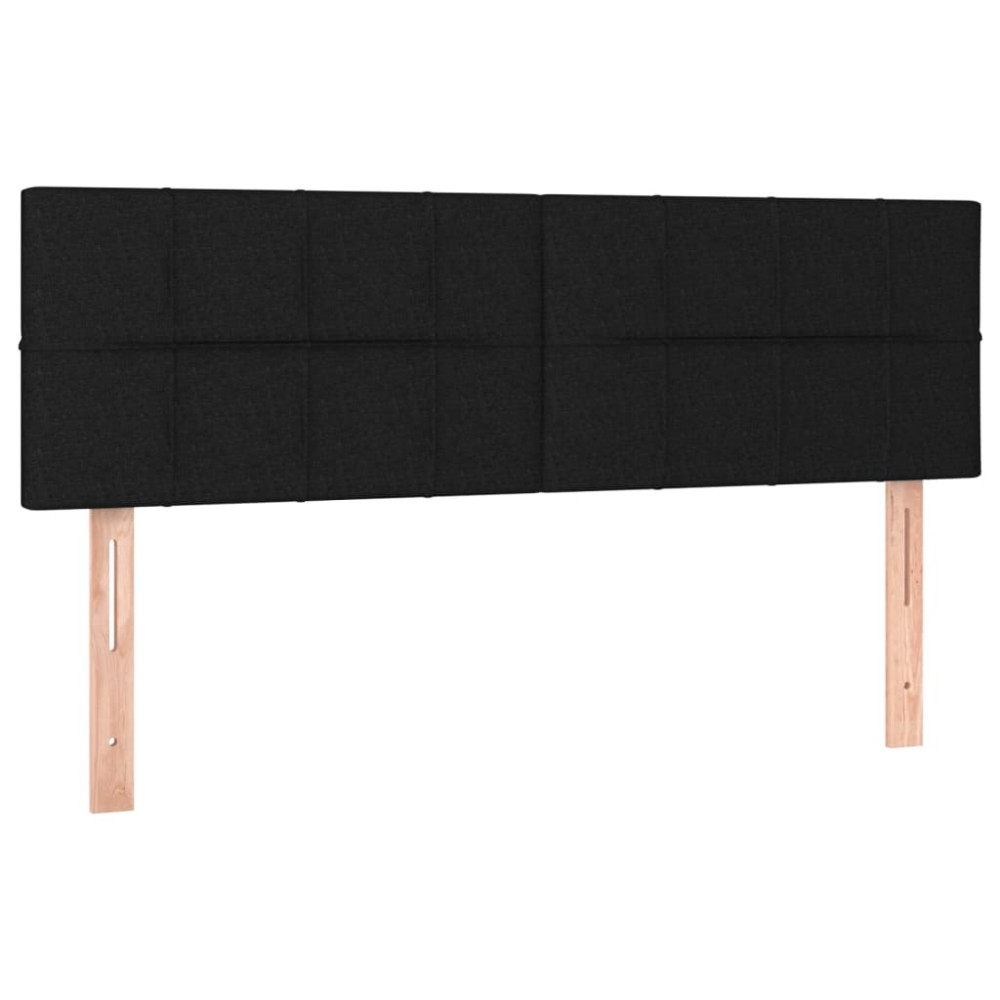 Produktbild för Ramsäng med madrass svart 140x200 cm tyg
