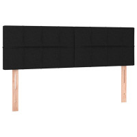 Produktbild för Ramsäng med madrass svart 140x200 cm tyg