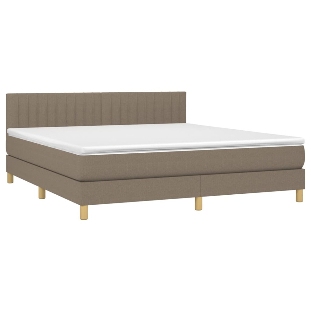 Produktbild för Ramsäng med madrass taupe 160x200 cm tyg