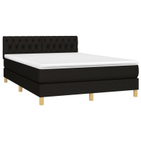 Produktbild för Ramsäng med madrass svart 140x200 cm tyg