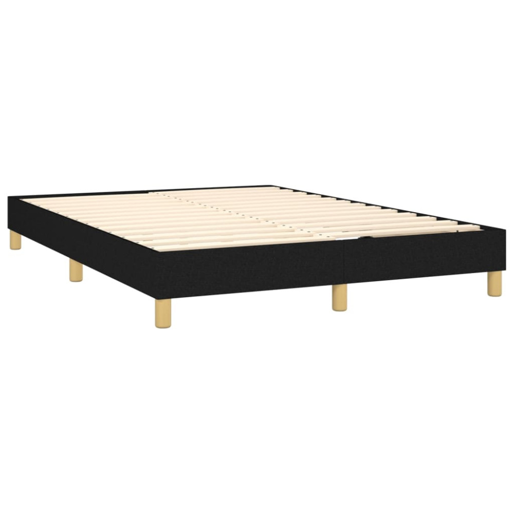 Produktbild för Ramsäng med madrass svart 140x200 cm tyg