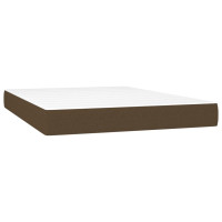 Produktbild för Ramsäng med madrass mörkbrun 140x200 cm tyg