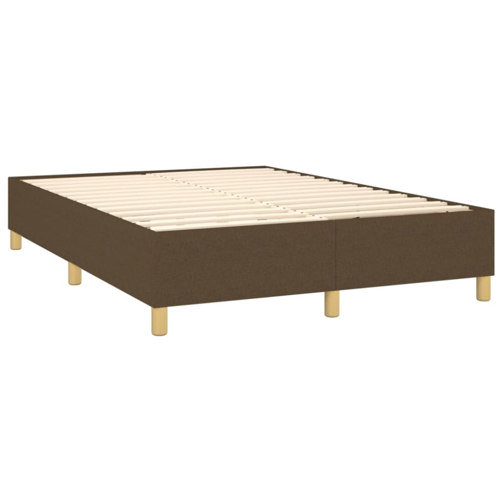 Produktbild för Ramsäng med madrass mörkbrun 140x200 cm tyg