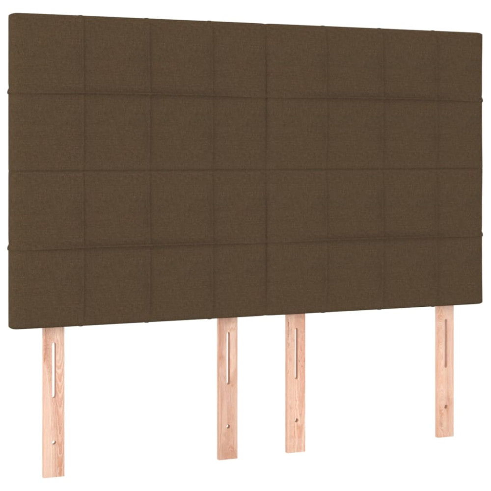 Produktbild för Ramsäng med madrass mörkbrun 140x200 cm tyg