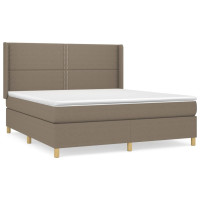 Produktbild för Ramsäng med madrass taupe 180x200 cm tyg