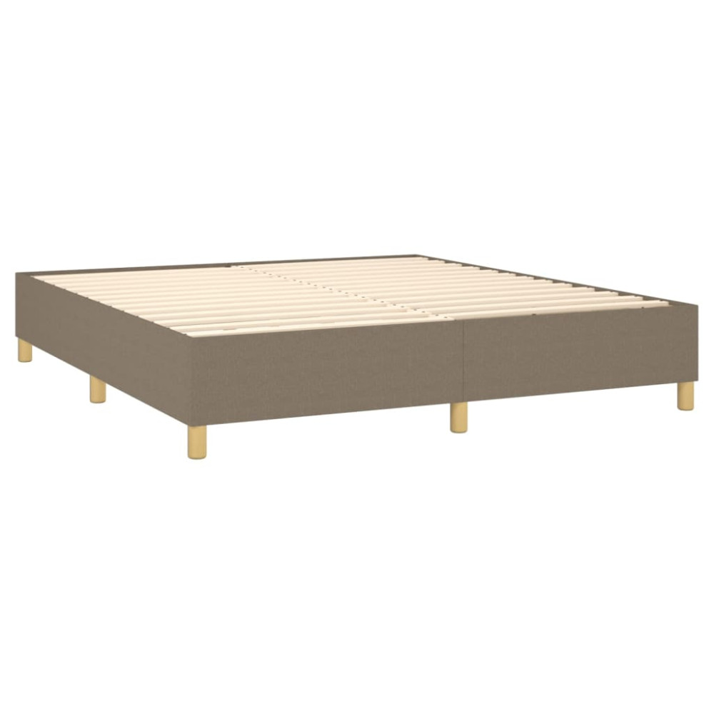 Produktbild för Ramsäng med madrass taupe 180x200 cm tyg