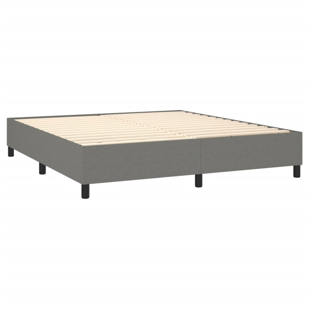 Produktbild för Ramsäng med madrass mörkgrå 180x200 cm tyg
