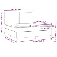 Produktbild för Ramsäng med madrass mörkgrå 180x200 cm tyg