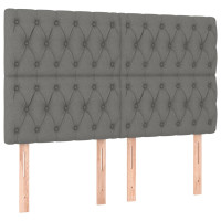 Produktbild för Ramsäng med madrass mörkgrå 160x200 cm tyg