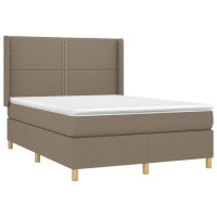 Produktbild för Ramsäng med madrass taupe 140x200 cm tyg