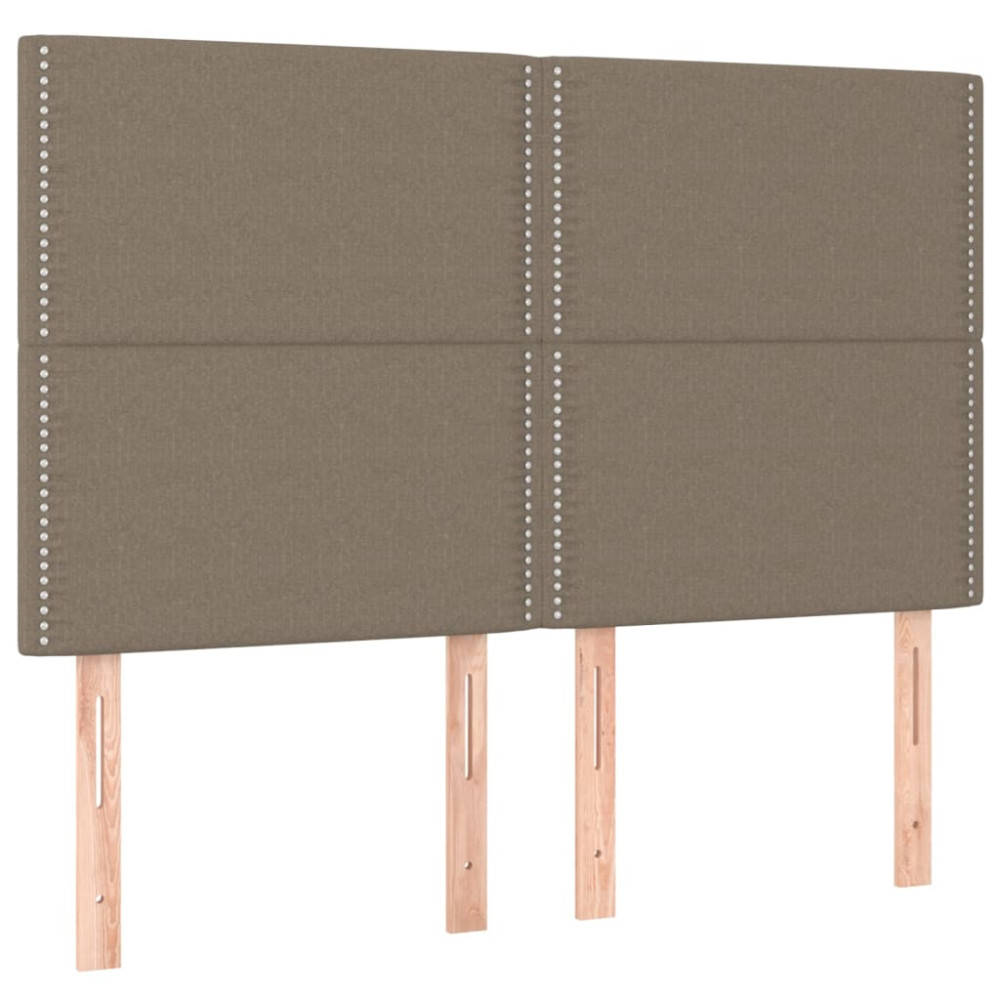 Produktbild för Ramsäng med madrass taupe 140x200 cm tyg