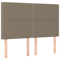 Produktbild för Ramsäng med madrass taupe 140x200 cm tyg