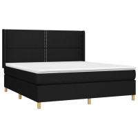 Produktbild för Ramsäng med madrass svart 180x200 cm tyg