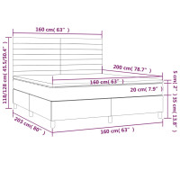 Produktbild för Ramsäng med madrass mörkbrun 160x200 cm tyg