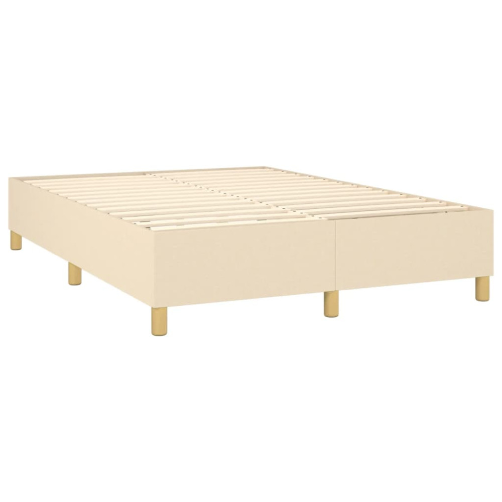 Produktbild för Ramsäng med madrass gräddvit 140x200 cm tyg