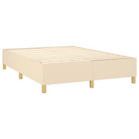 Produktbild för Ramsäng med madrass gräddvit 140x200 cm tyg