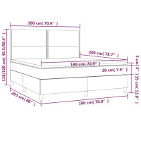 Produktbild för Ramsäng med madrass mörkgrå 180x200 cm tyg