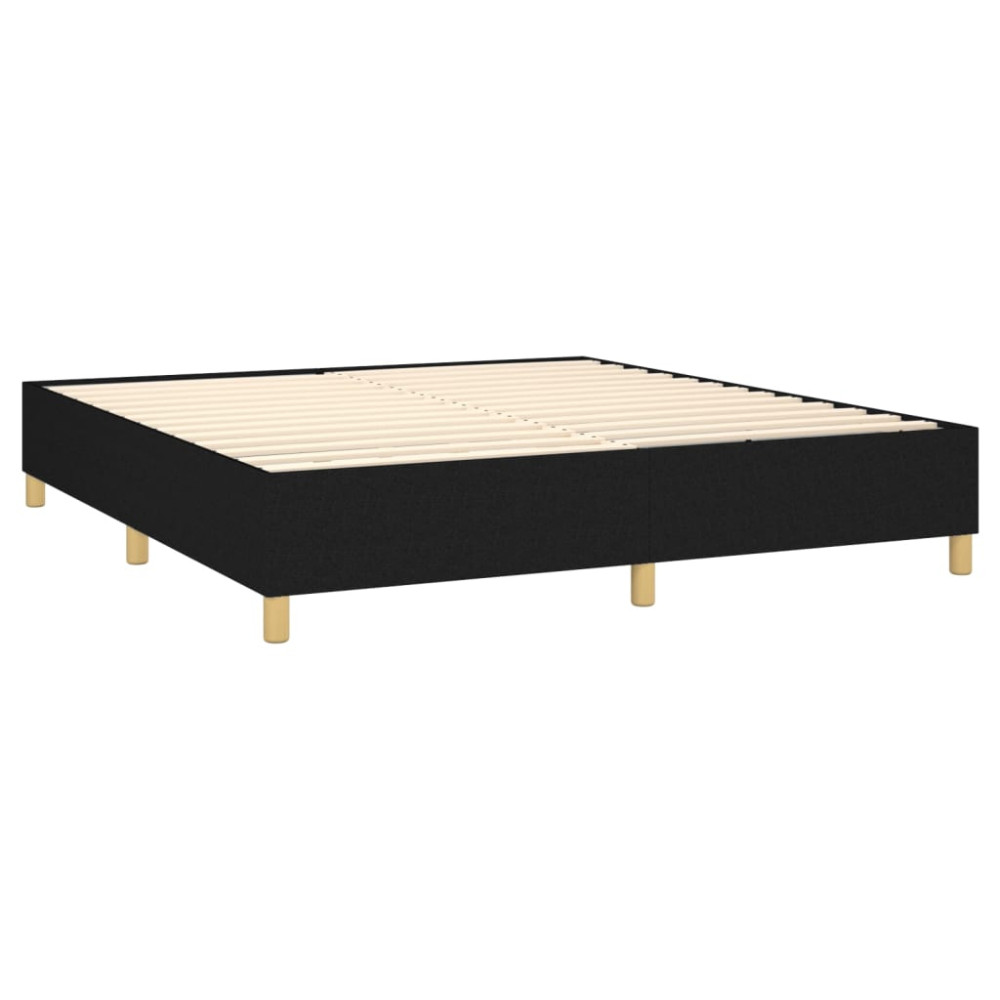 Produktbild för Ramsäng med madrass svart 180x200 cm tyg