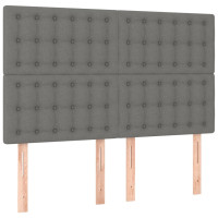 Produktbild för Ramsäng med madrass mörkgrå 140x200 cm tyg