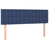 Produktbild för Ramsäng med madrass blå 140x200 cm tyg