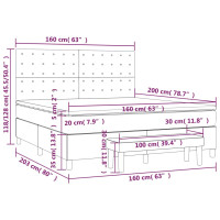 Produktbild för Ramsäng med madrass mörkgrå 160x200 cm tyg