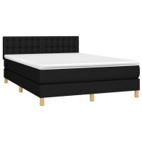 Produktbild för Ramsäng med madrass svart 140x200 cm tyg