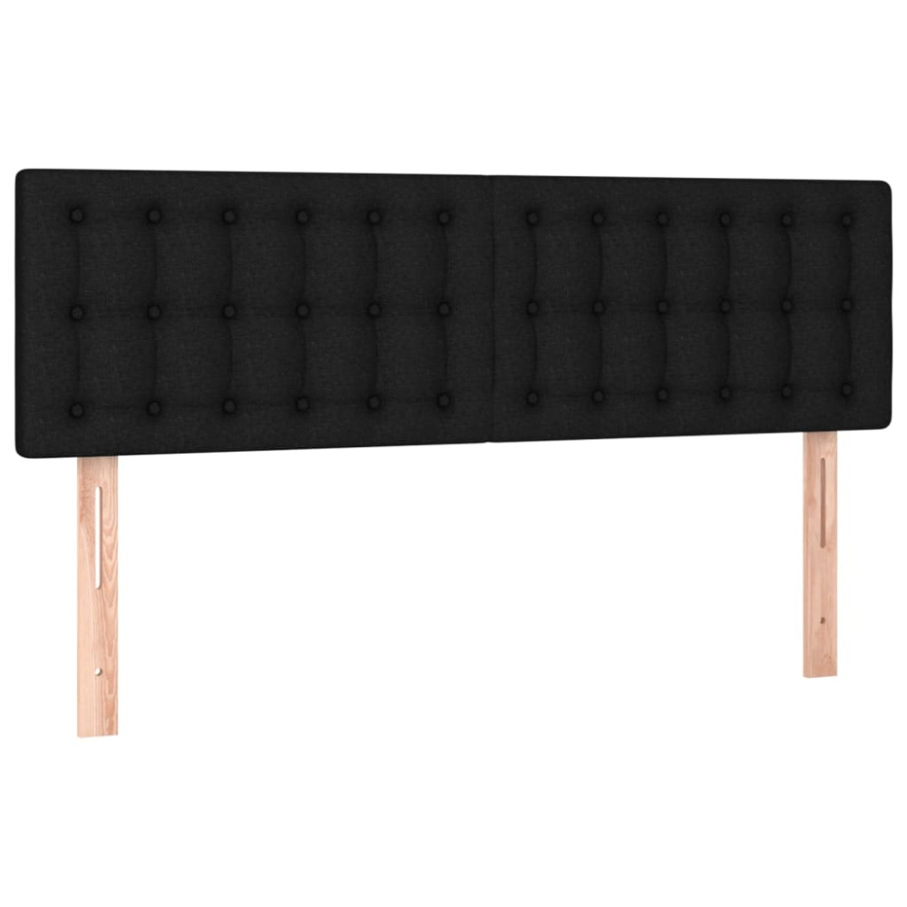 Produktbild för Ramsäng med madrass svart 140x200 cm tyg