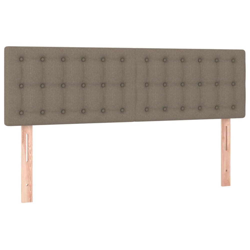 Produktbild för Ramsäng med madrass taupe 140x200 cm tyg