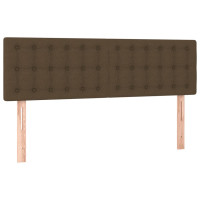Produktbild för Ramsäng med madrass mörkbrun 140x200 cm tyg