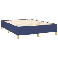Produktbild för Ramsäng med madrass blå 140x200 cm tyg