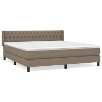 Produktbild för Ramsäng med madrass taupe 180x200 cm tyg