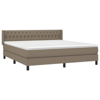 Produktbild för Ramsäng med madrass taupe 180x200 cm tyg