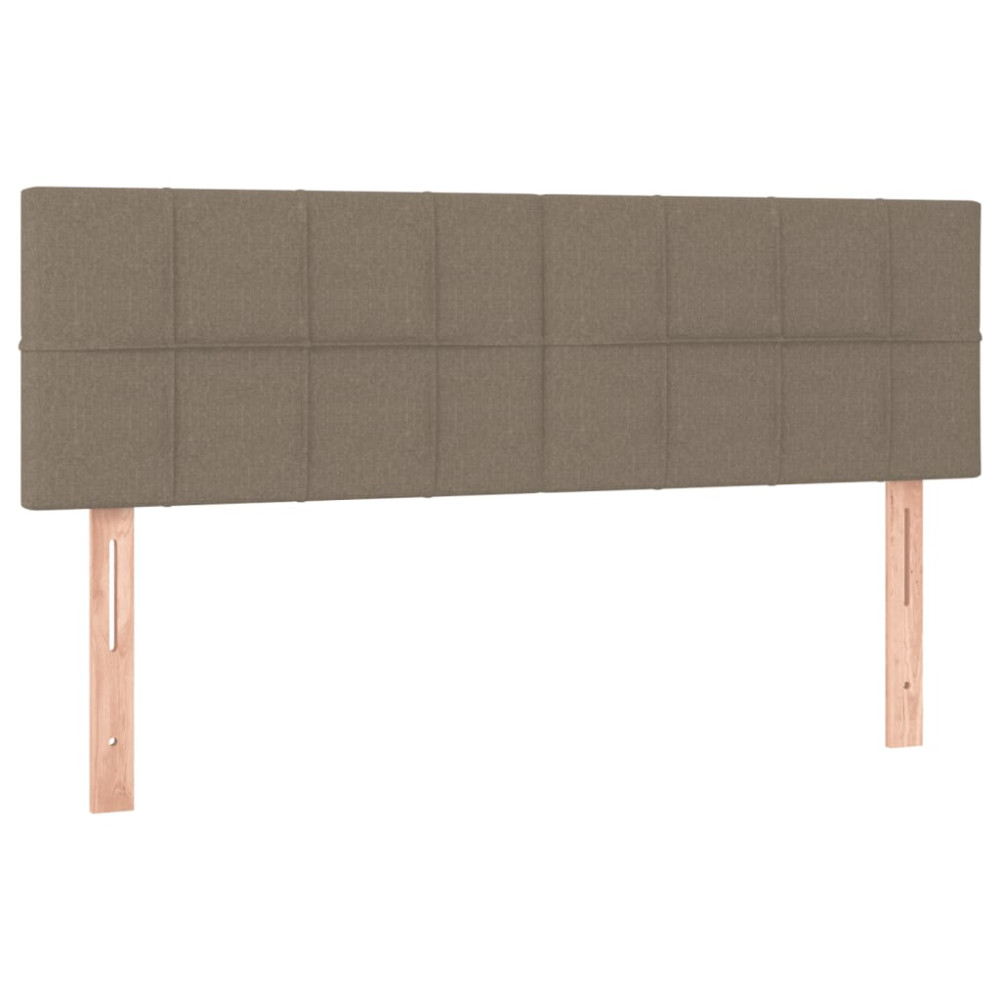 Produktbild för Ramsäng med madrass taupe 140x200 cm tyg