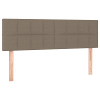Produktbild för Ramsäng med madrass taupe 140x200 cm tyg