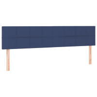 Produktbild för Ramsäng med madrass blå 160x200 cm tyg