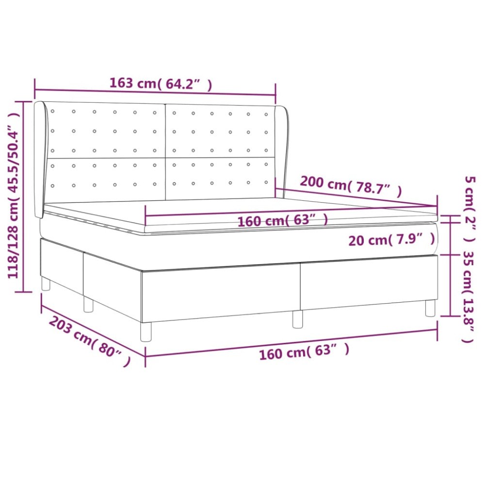 Produktbild för Ramsäng med madrass blå 160x200 cm tyg
