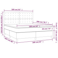 Produktbild för Ramsäng med madrass mörkgrå 160x200 cm tyg
