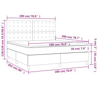 Produktbild för Ramsäng med madrass svart 180x200 cm tyg