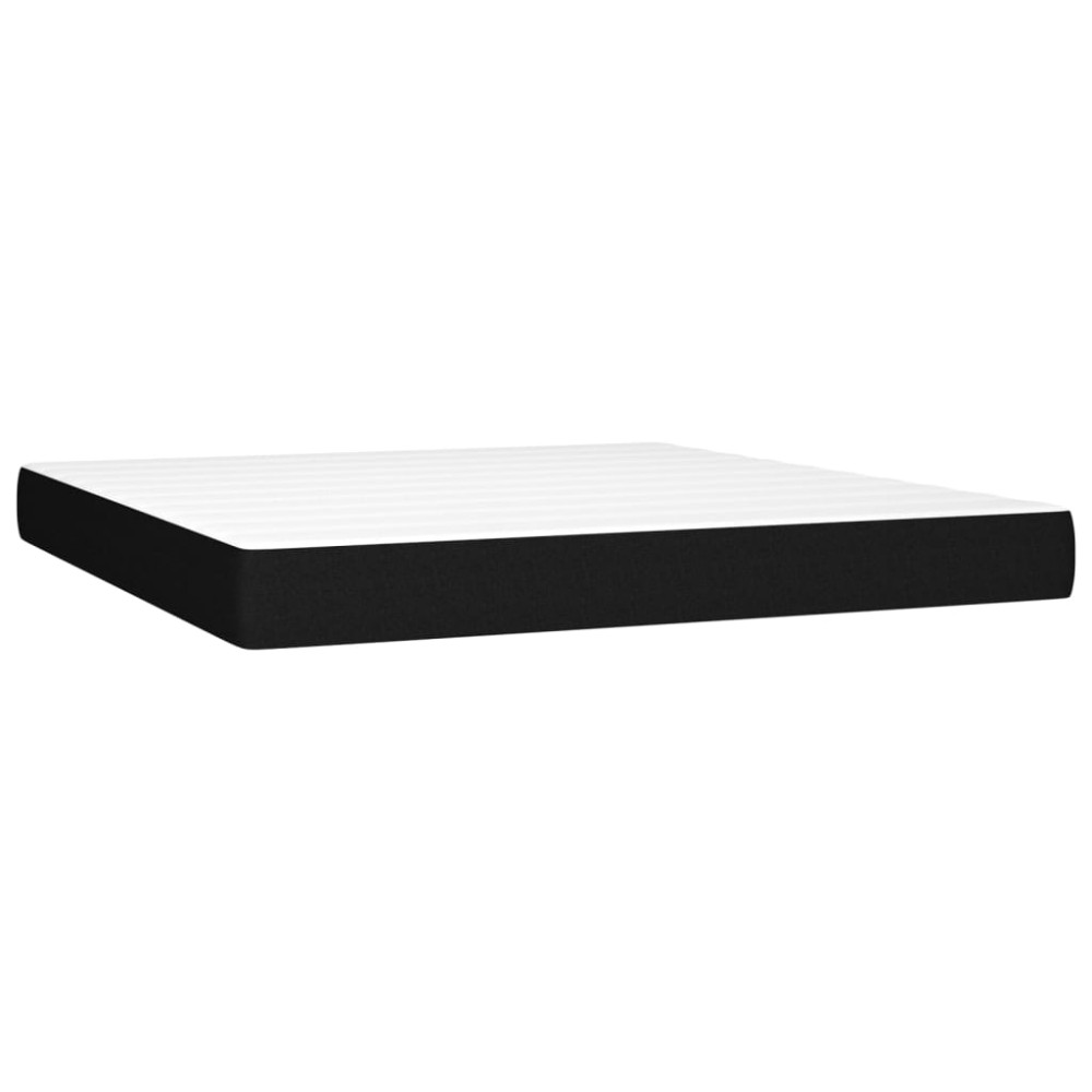 Produktbild för Ramsäng med madrass mörkbrun 180x200 cm tyg
