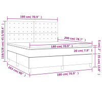 Produktbild för Ramsäng med madrass mörkbrun 180x200 cm tyg