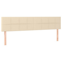 Produktbild för Ramsäng med madrass gräddvit 180x200 cm tyg