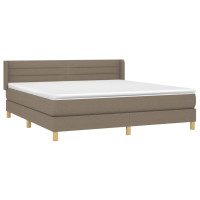 Produktbild för Ramsäng med madrass taupe 160x200 cm tyg