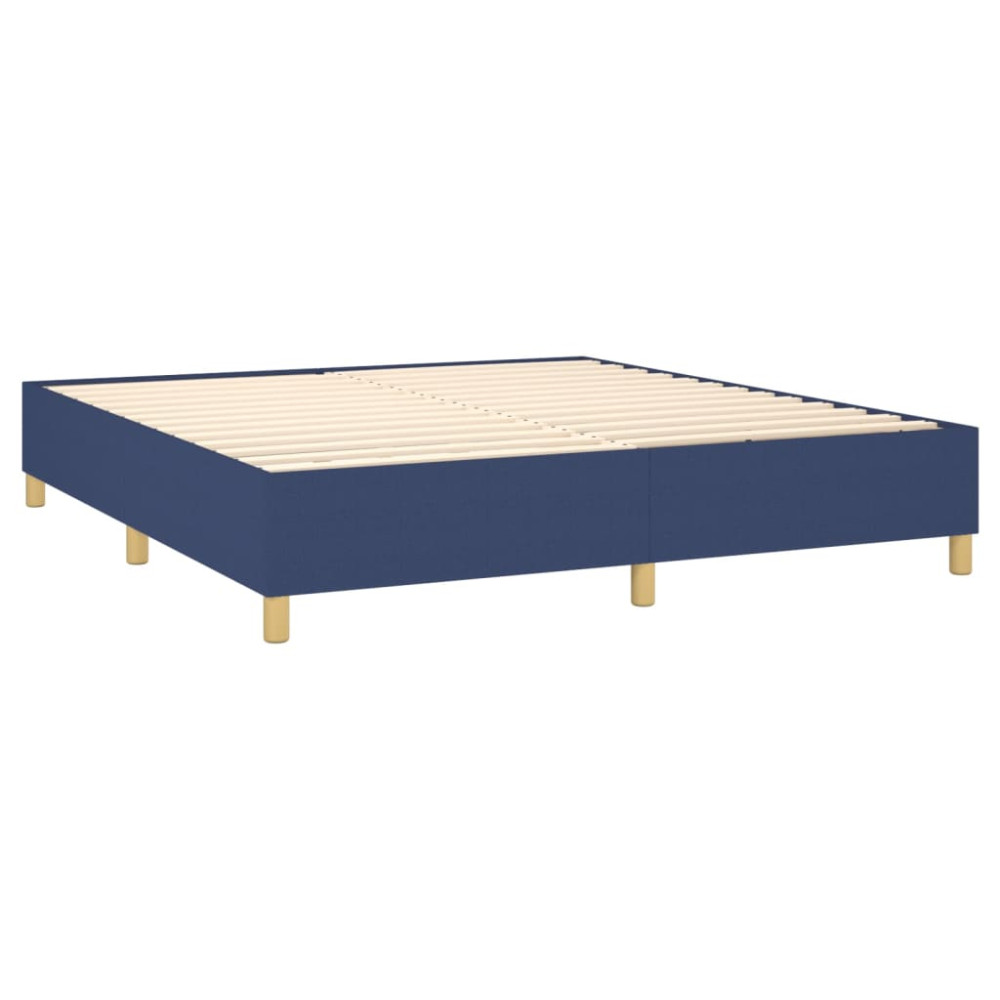 Produktbild för Ramsäng med madrass blå 160x200 cm tyg
