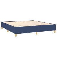 Produktbild för Ramsäng med madrass blå 160x200 cm tyg