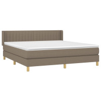 Produktbild för Ramsäng med madrass taupe 160x200 cm tyg